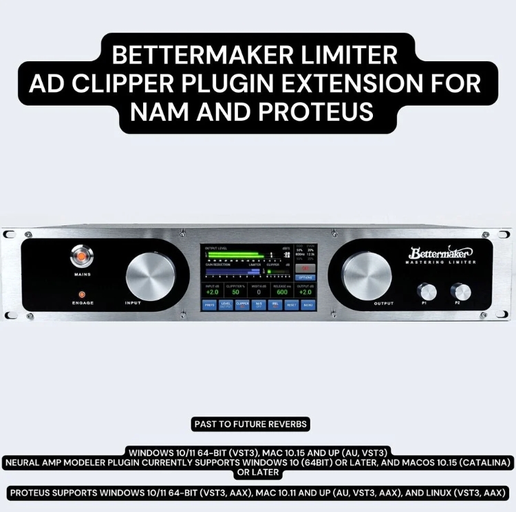 PastToFutureReverbs Bettermaker Limiter AD Clipper Plugin Extension