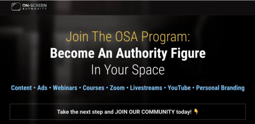 On-Screen Authority – The Online Course